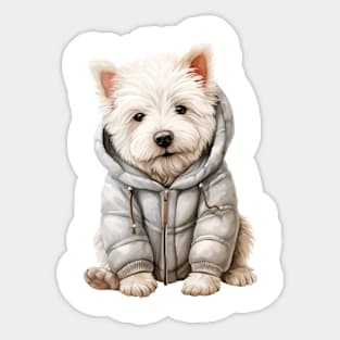 Winter West Highland White Terrier Dog Sticker